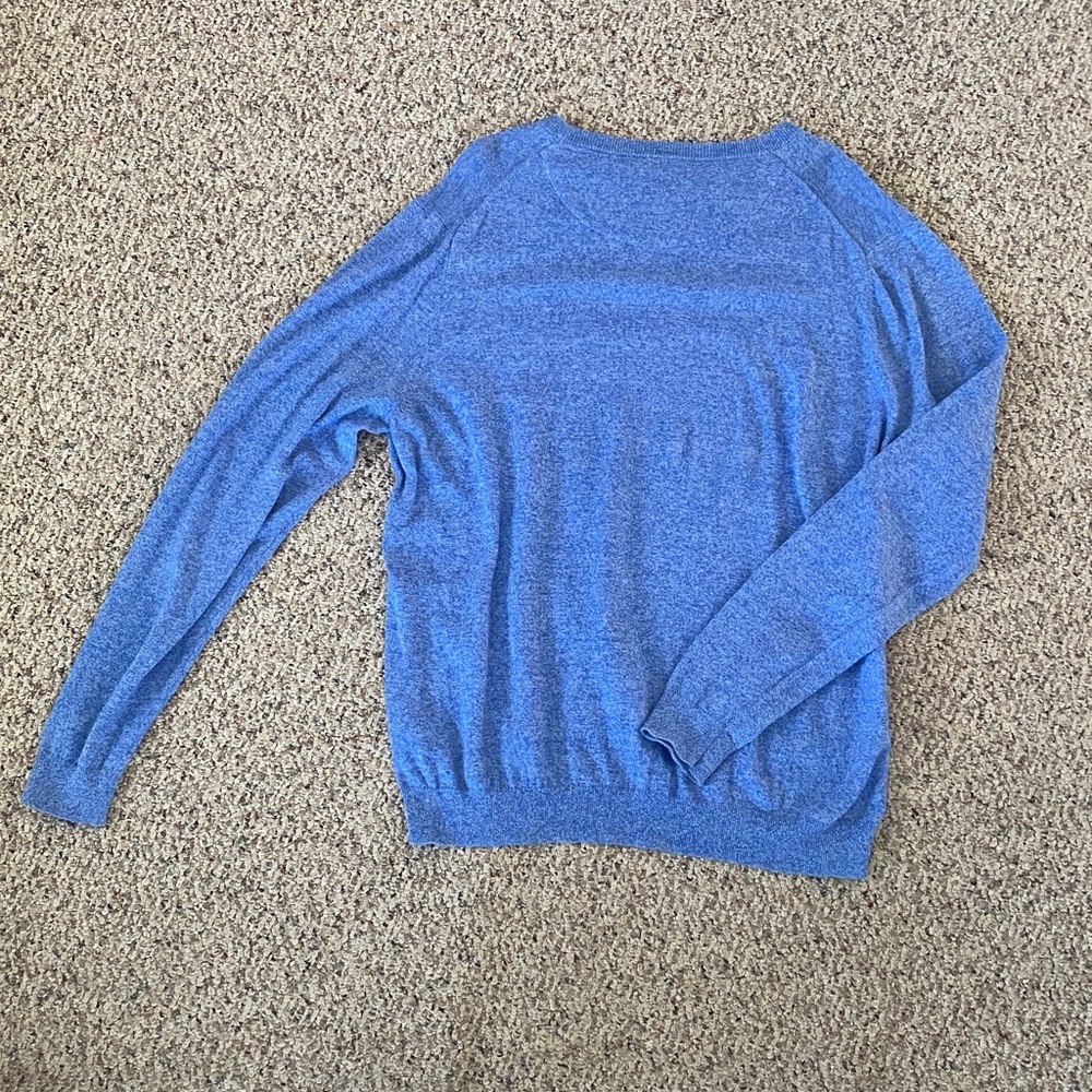 Nordstrom Men’s Heather Blue Crew Neck Sweater Dadcore - Picture 2 of 5
